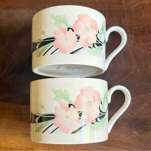 Vintage Sango Jolie Flat Cups 253319 Series Korea Pink Floral Design 6oz Set